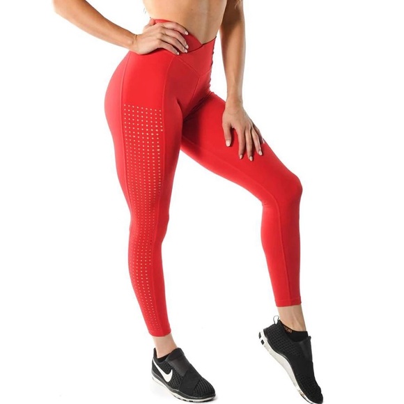 TYC tilyoucollapse effortless vortex leggings red - Picture 1 of 2